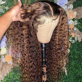 200% Density Highlight Curly Lace Frontal Wig